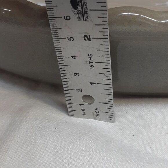 Ceramic Gray Decorative Display Bowl Embossed Textured Fruit Bottom - Picture 6 of 8